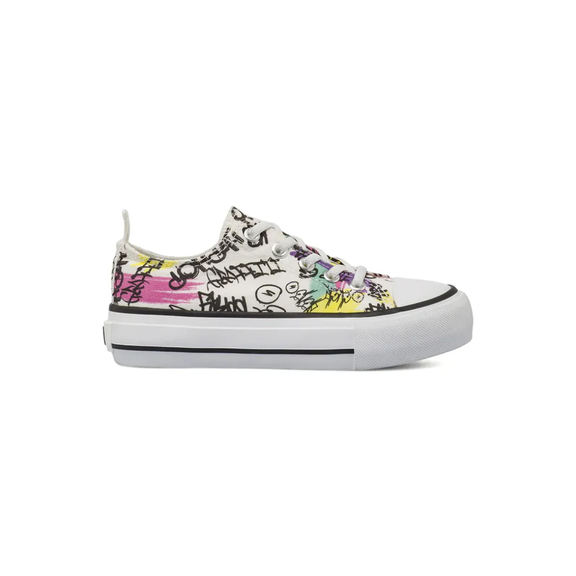 Sneakers platform da Bambina bianche con stampa graffiti Dimensione Danza