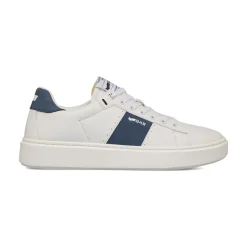 Sneakers platform da Uomo bianche con dettagli blu e con logo Gas