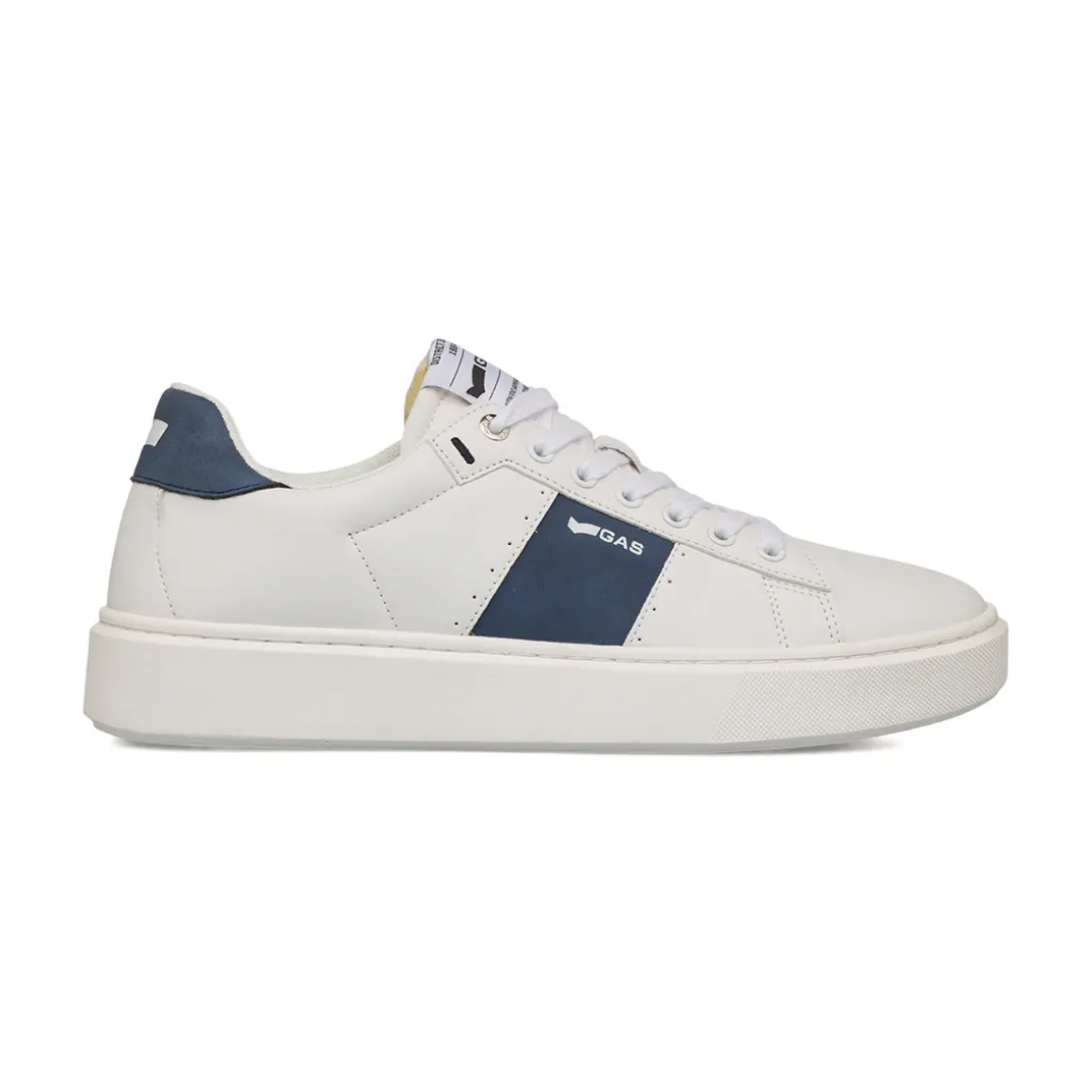 Sneakers platform da Uomo bianche con dettagli blu e con logo Gas