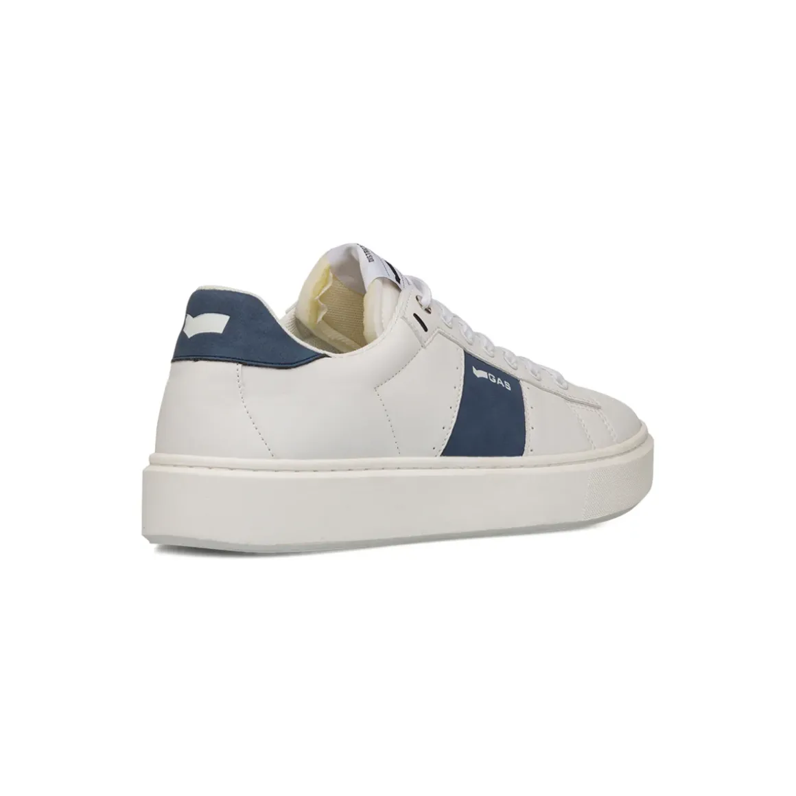 Sneakers platform da Uomo bianche con dettagli blu e con logo Gas
