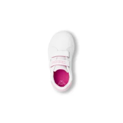 Sneakers Primi passi bambina bianche Kappa con strappo e inserti cuori