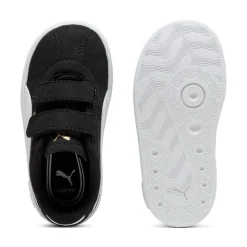 Sneakers primi passi bambina e bambino nere effetto scamosciato con strappo Puma Club II V