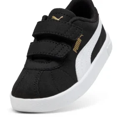 Sneakers primi passi bambina e bambino nere effetto scamosciato con strappo Puma Club II V