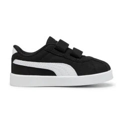 Sneakers primi passi bambina e bambino nere effetto scamosciato con strappo Puma Club II V