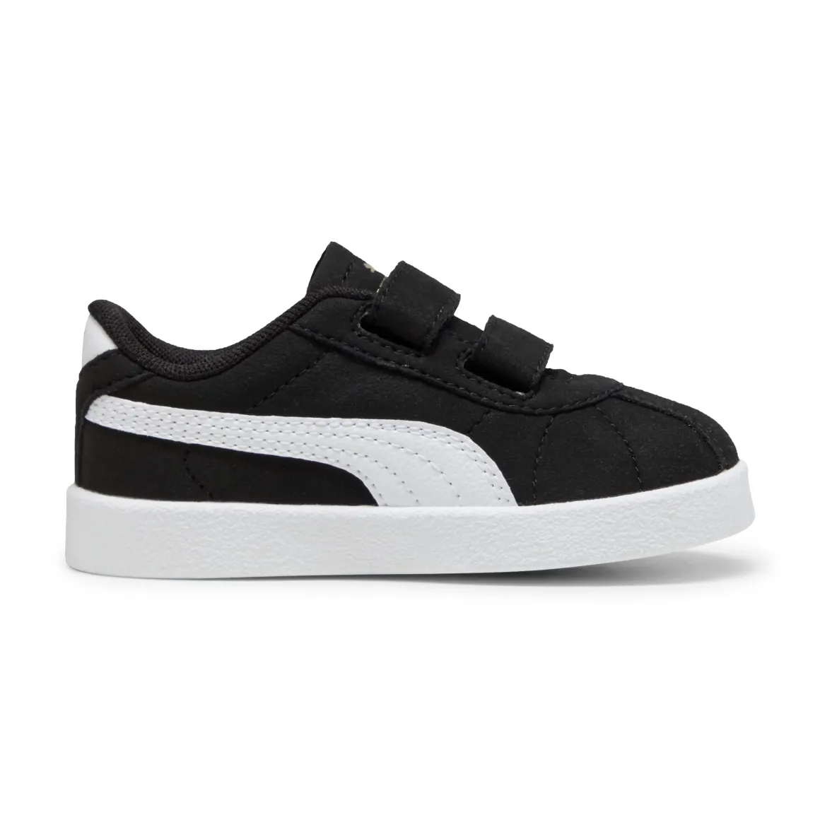 Sneakers primi passi bambina e bambino nere effetto scamosciato con strappo Puma Club II V