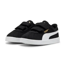 Sneakers primi passi bambina e bambino nere effetto scamosciato con strappo Puma Club II V