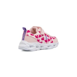 Sneakers primi passi Bambina rosa con stampa a cuori e luci Champion