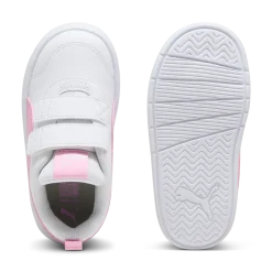 Sneakers primi passi bambina bianche con dettagli rosa Puma Courtflex v3