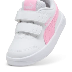 Sneakers primi passi bambina bianche con dettagli rosa Puma Courtflex v3