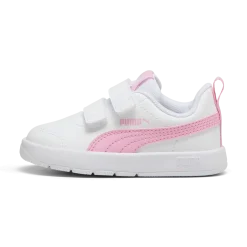 Sneakers primi passi bambina bianche con dettagli rosa Puma Courtflex v3
