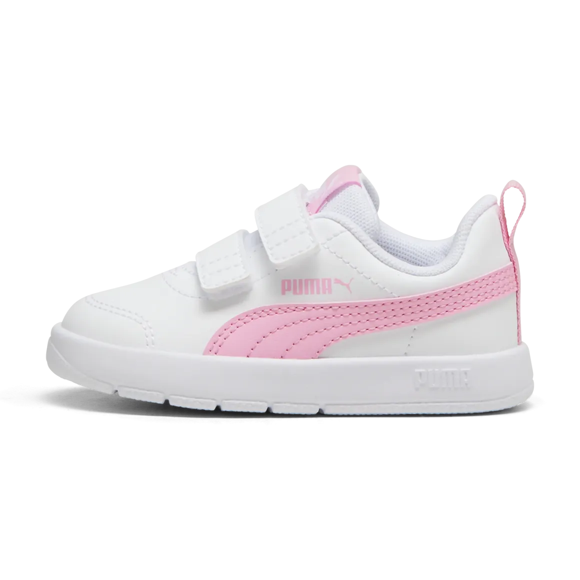 Sneakers primi passi bambina bianche con dettagli rosa Puma Courtflex v3