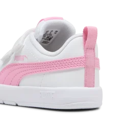 Sneakers primi passi bambina bianche con dettagli rosa Puma Courtflex v3