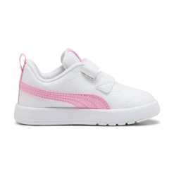 Sneakers primi passi bambina bianche con dettagli rosa Puma Courtflex v3