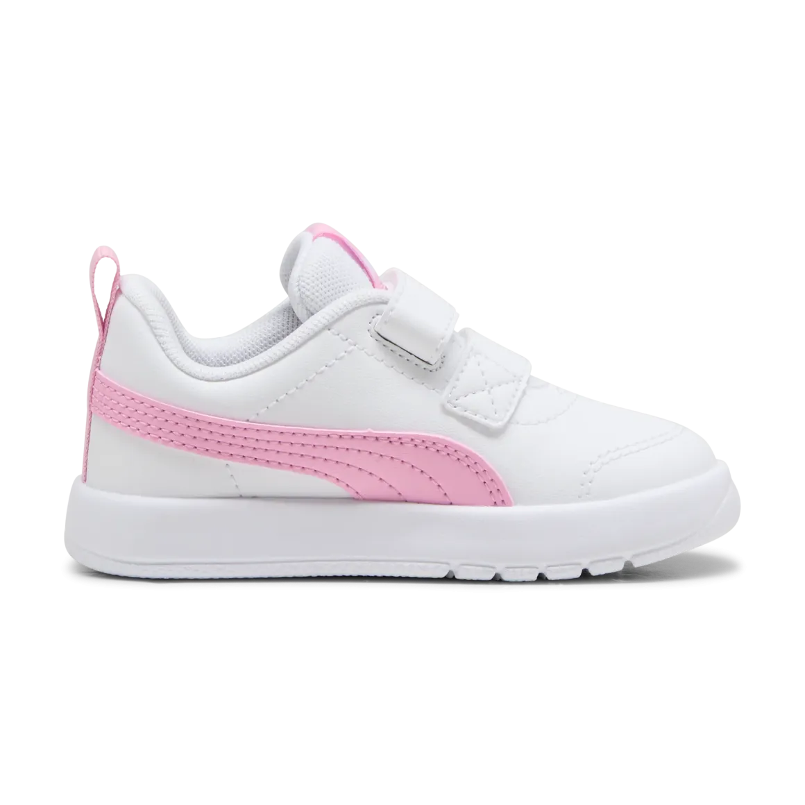 Sneakers primi passi bambina bianche con dettagli rosa Puma Courtflex v3