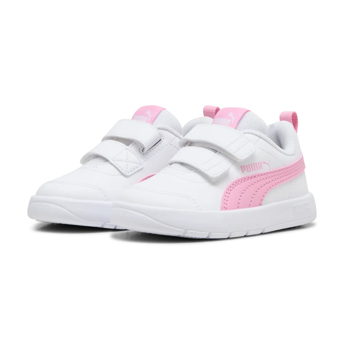 Sneakers primi passi bambina bianche con dettagli rosa Puma Courtflex v3