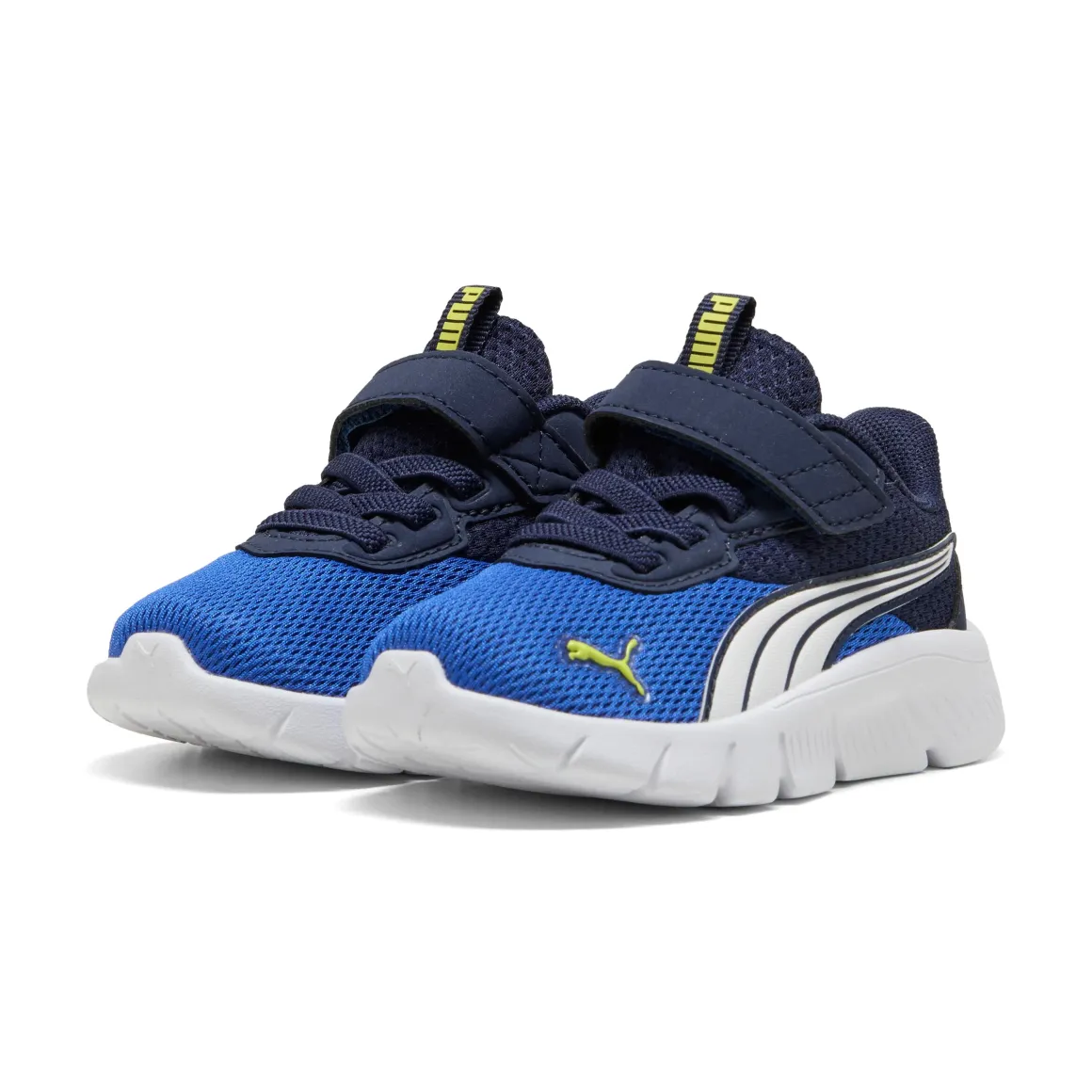 Sneakers primi passi bambino Puma FlexFocus in tessuto mesh blu e azzurro