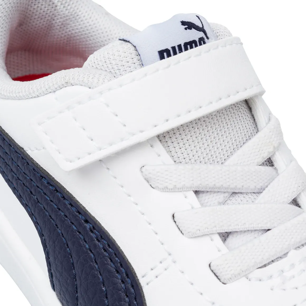 Sneakers primi passi bambino bianche con dettagli blu Puma Rickie