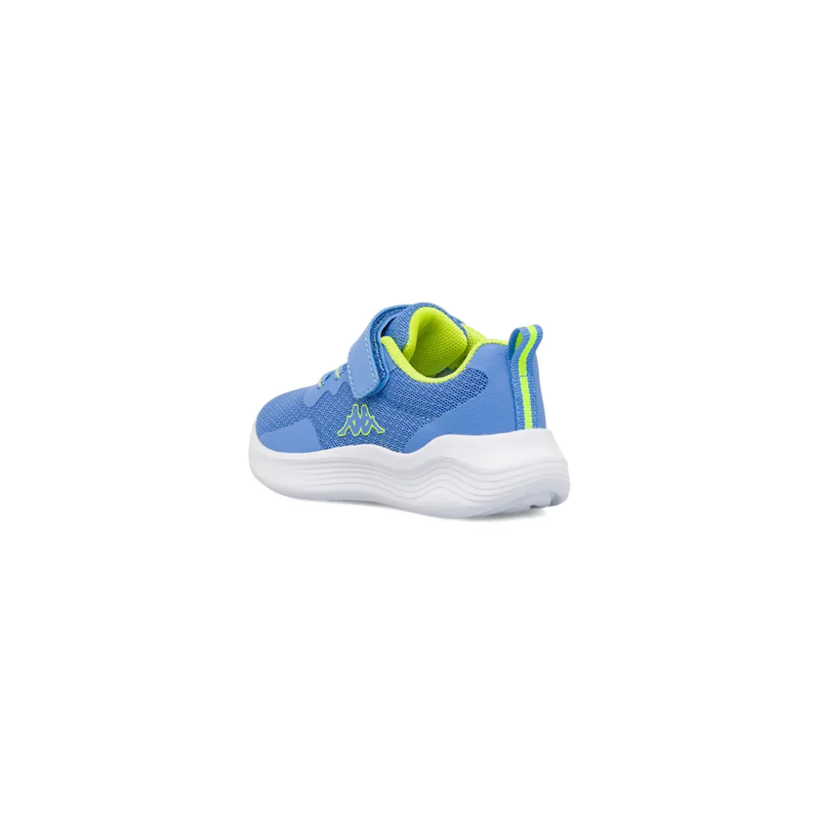 Sneakers Primi Passi bambino Kappa blu con strappo e dettagli verdi