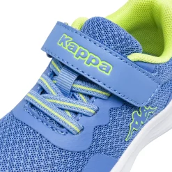 Sneakers Primi Passi bambino Kappa blu con strappo e dettagli verdi