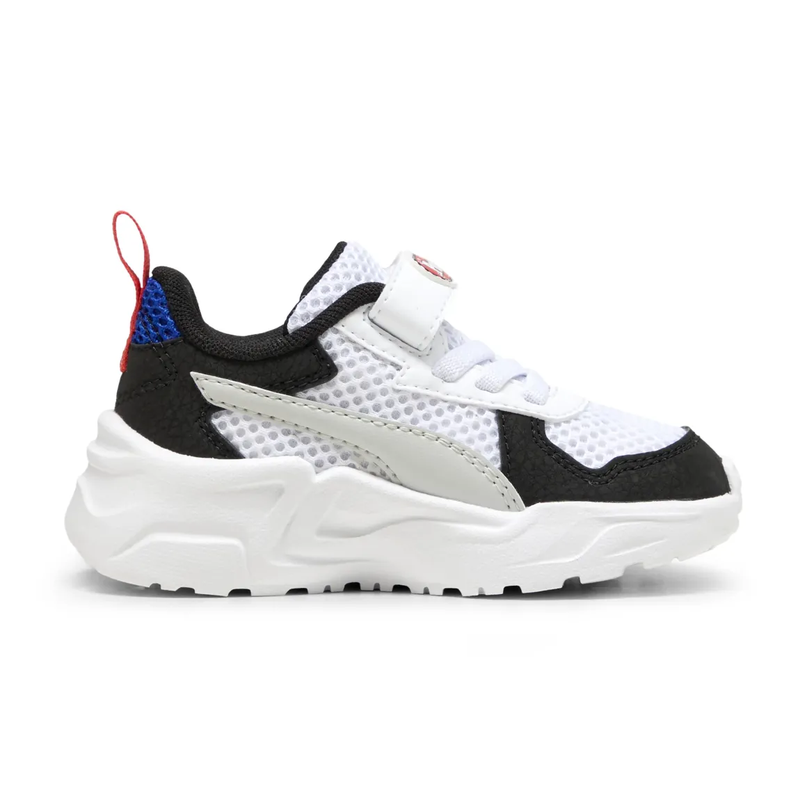 Sneakers primi passi bambino e bambina bianche con dettagli argento e neri Puma Trinity Lite