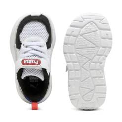 Sneakers primi passi bambino e bambina bianche con dettagli argento e neri Puma Trinity Lite