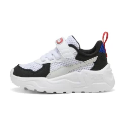 Sneakers primi passi bambino e bambina bianche con dettagli argento e neri Puma Trinity Lite