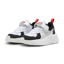 Sneakers primi passi bambino e bambina bianche con dettagli argento e neri Puma Trinity Lite