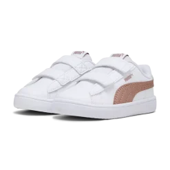 Sneakers primi passi bianche da bambina con logo oro rosa Puma Rickie Classic V Inf