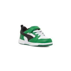 Sneakers primi passi bianche e verdi da bambino Puma Rebound V6 Lo AC+ Inf