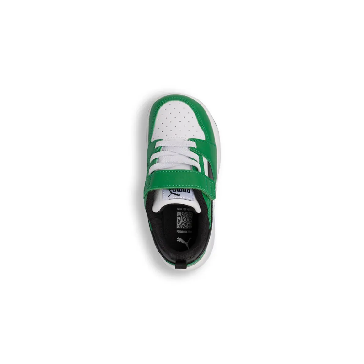 Sneakers primi passi bianche e verdi da bambino Puma Rebound V6 Lo AC+ Inf