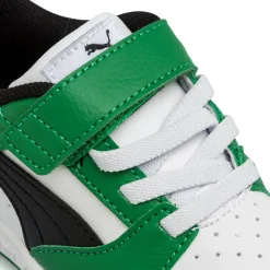 Sneakers primi passi bianche e verdi da bambino Puma Rebound V6 Lo AC+ Inf