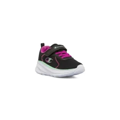 Sneakers primi passi da Bambina nere in mesh con strappo Champion