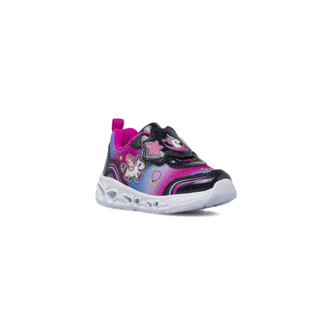 Sneakers Primi passi da bambina fucsia con unicorno e luci Le scarpe di Alice