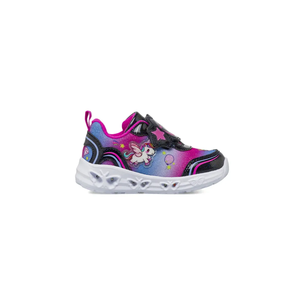 Sneakers Primi passi da bambina fucsia con unicorno e luci Le scarpe di Alice