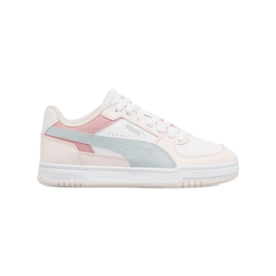 Sneakers Ragazza Bianche e Rosa con Dettagli Azzurri Puma Caven III