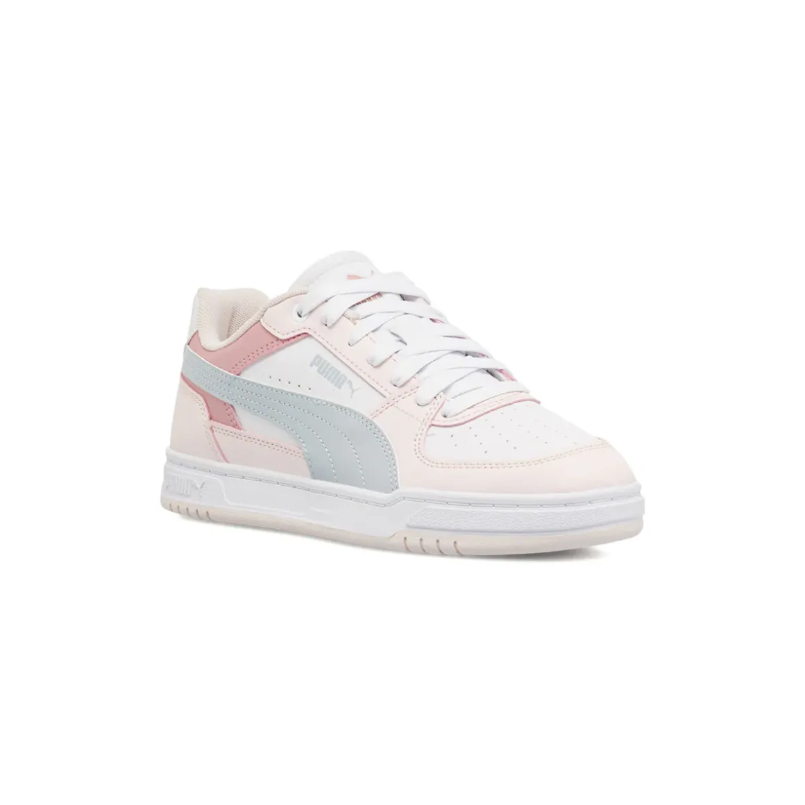 Sneakers Ragazza Bianche e Rosa con Dettagli Azzurri Puma Caven III
