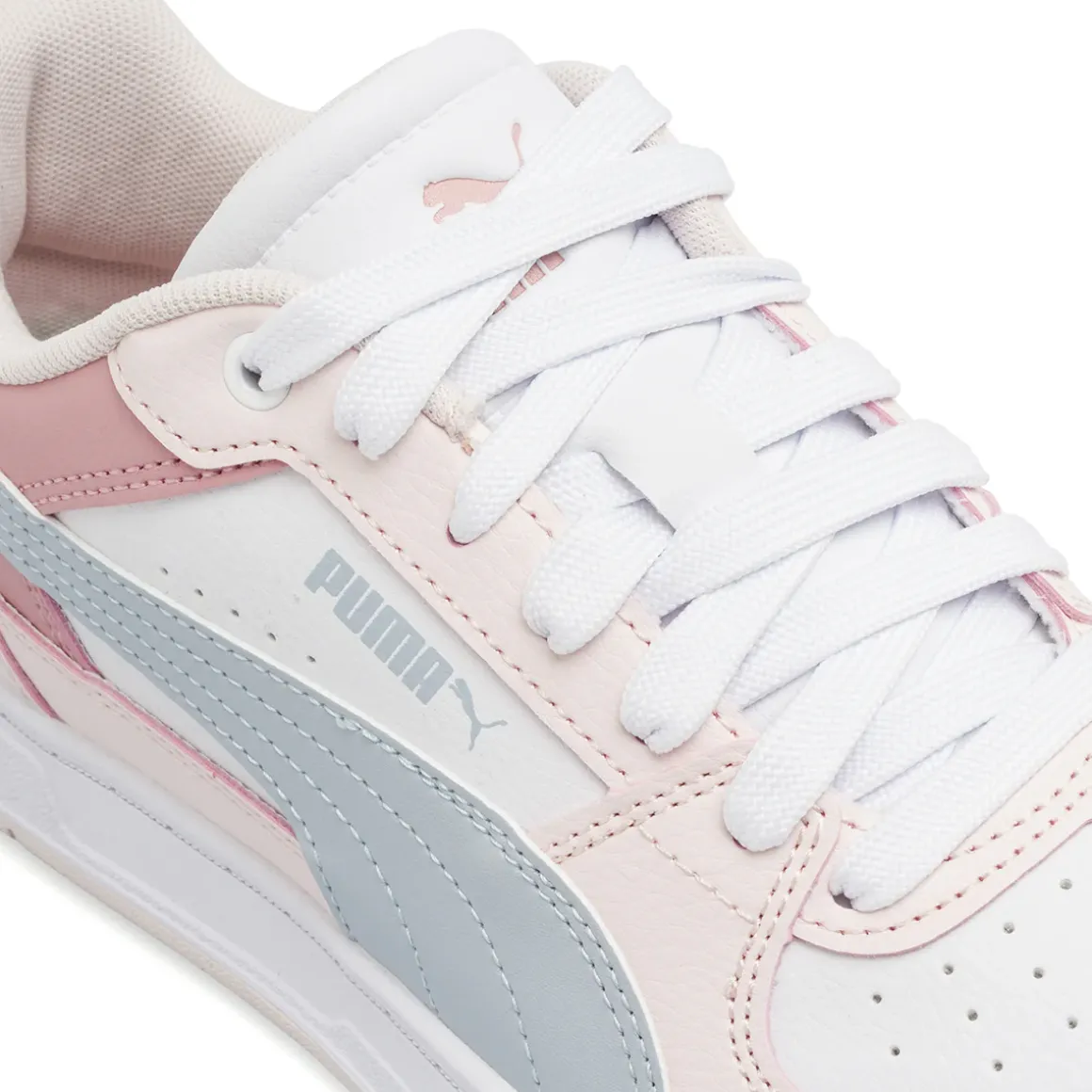 Sneakers Ragazza Bianche e Rosa con Dettagli Azzurri Puma Caven III