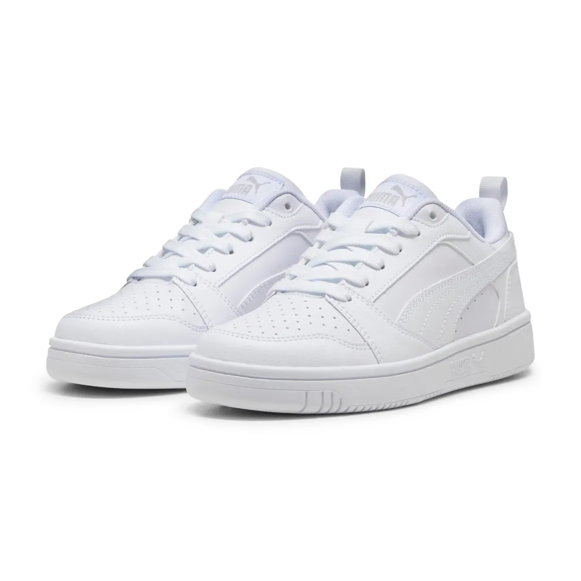 Sneakers ragazza e ragazzo bianche con logo Puma Rebound V6 Low