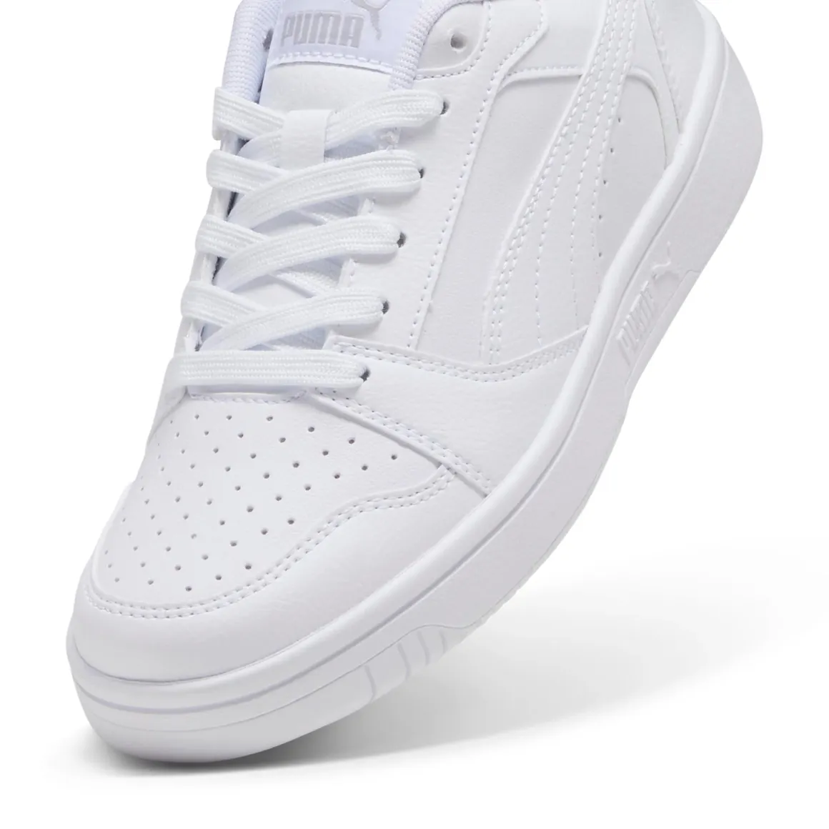 Sneakers ragazza e ragazzo bianche con logo Puma Rebound V6 Low