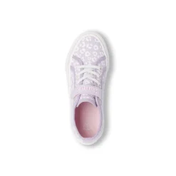 Sneakers Ragazza Kappa lilla con inserti bianchi e strappo in velcro
