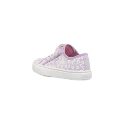 Sneakers Ragazza Kappa lilla con inserti bianchi e strappo in velcro