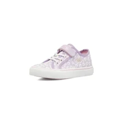 Sneakers Ragazza Kappa lilla con inserti bianchi e strappo in velcro