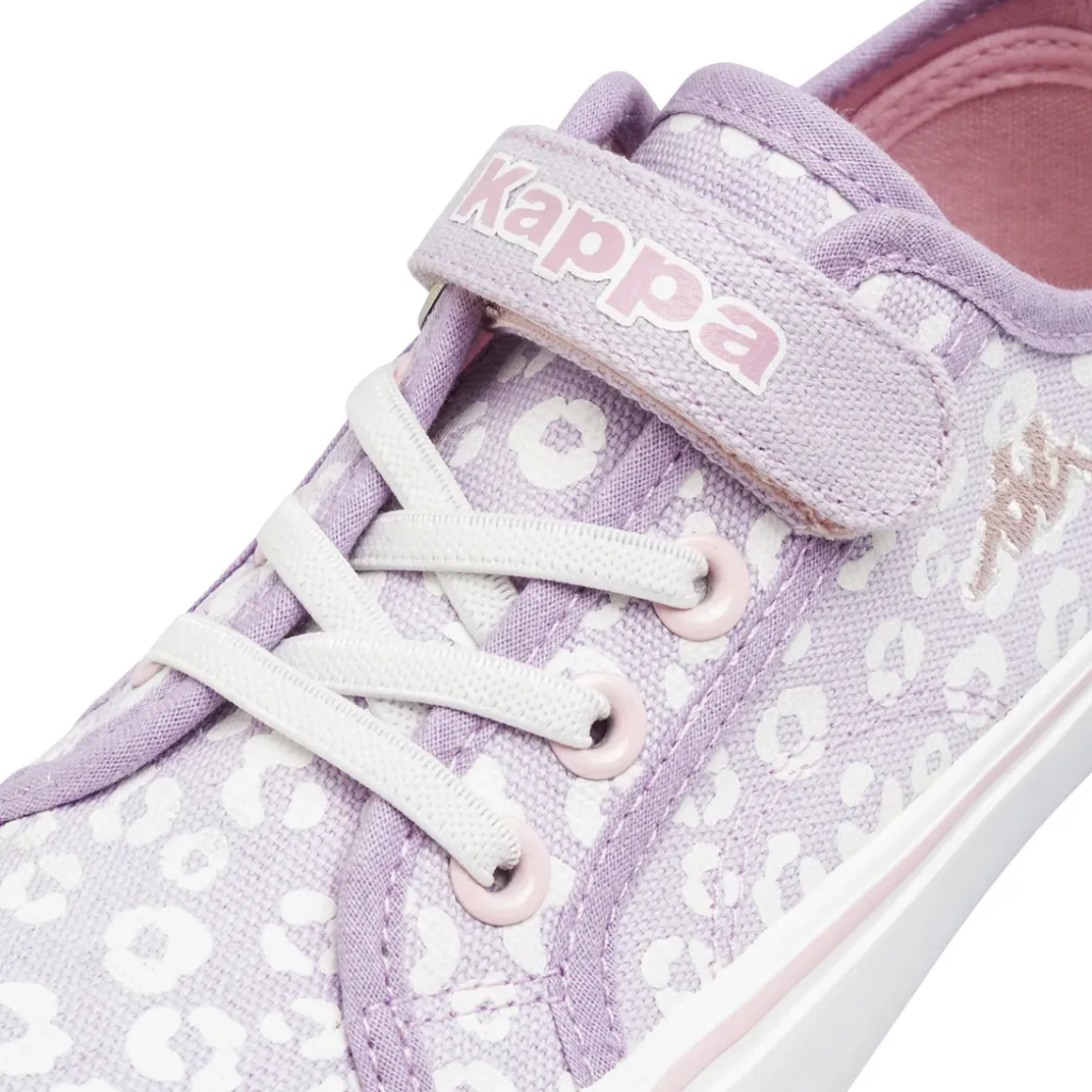 Sneakers Ragazza Kappa lilla con inserti bianchi e strappo in velcro