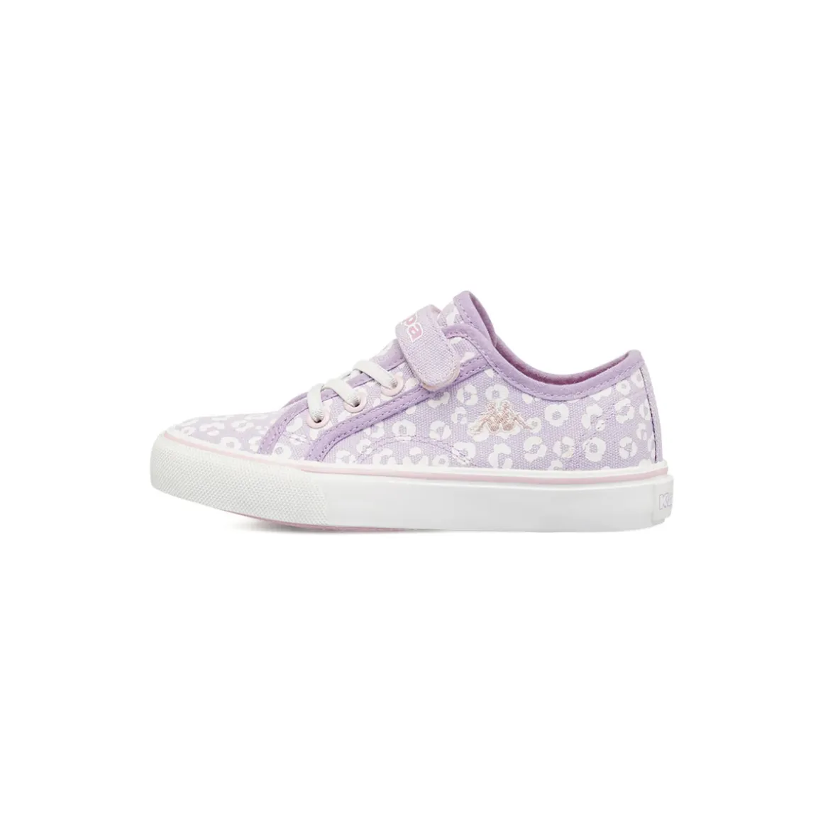 Sneakers Ragazza Kappa lilla con inserti bianchi e strappo in velcro