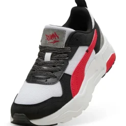 Sneakers Ragazzo bianche e nere con dettagli rossi Puma Trinity 2
