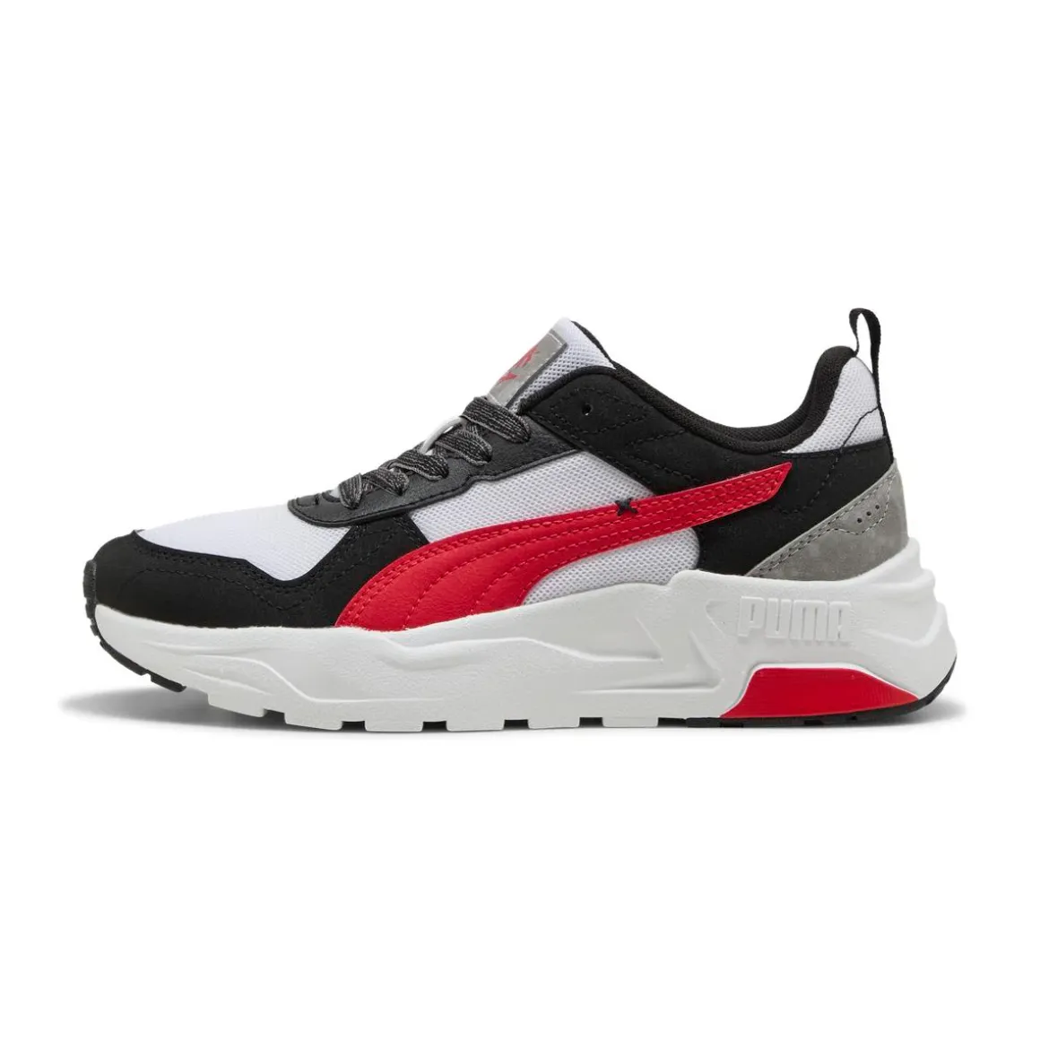 Sneakers Ragazzo bianche e nere con dettagli rossi Puma Trinity 2