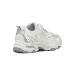 Sneakers retrò bianche da Donna con dettagli argento Swish Jeans