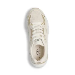 Sneakers retrò da Donna beige e oro con inserti in oro Swish Jeans