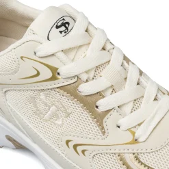 Sneakers retrò da Donna beige e oro con inserti in oro Swish Jeans
