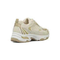 Sneakers retrò da Donna beige e oro con inserti in oro Swish Jeans